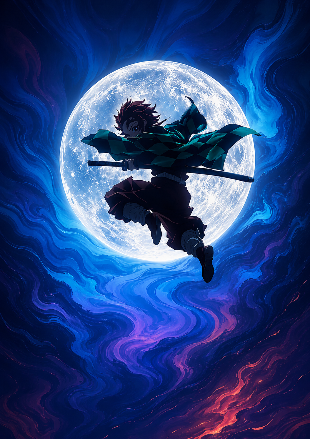 Tanjiro Moonlit Leap Poster